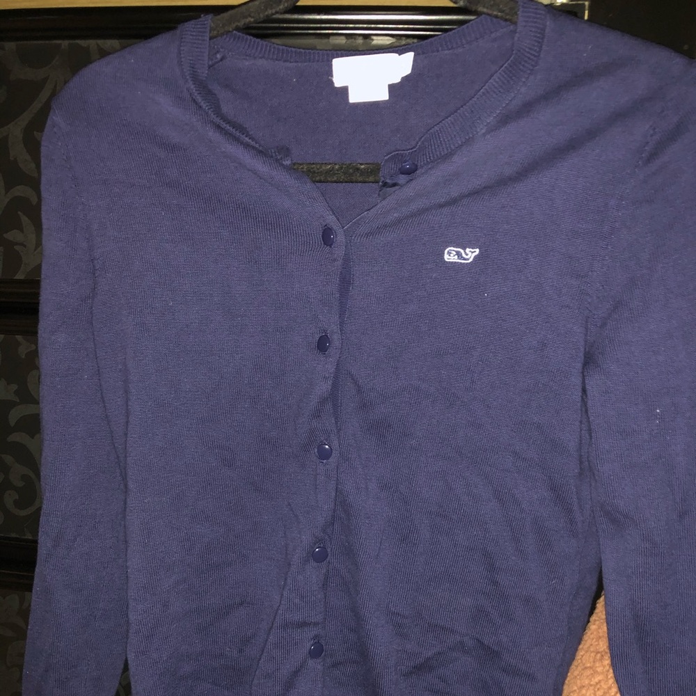 Navy Blue Cotton Vineyard Vines Cardigan